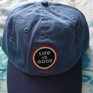NWT Men's Life Is Good Blue Denim Hat Adjustable Baseball Cap Man's New WOW